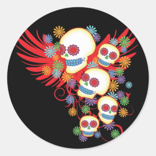 Day Of The Dead Round Sticker