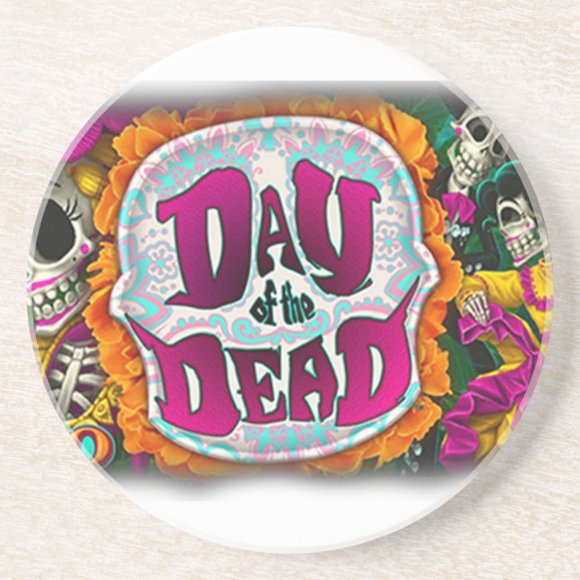 Day of the Dead Sandstone Coaster (Front)