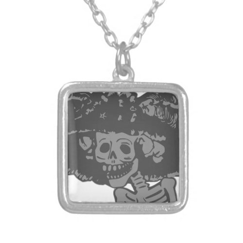 Day Of The Dead Silver Plated Necklace