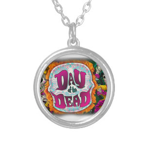 Day of the Dead Silver Plated Necklace