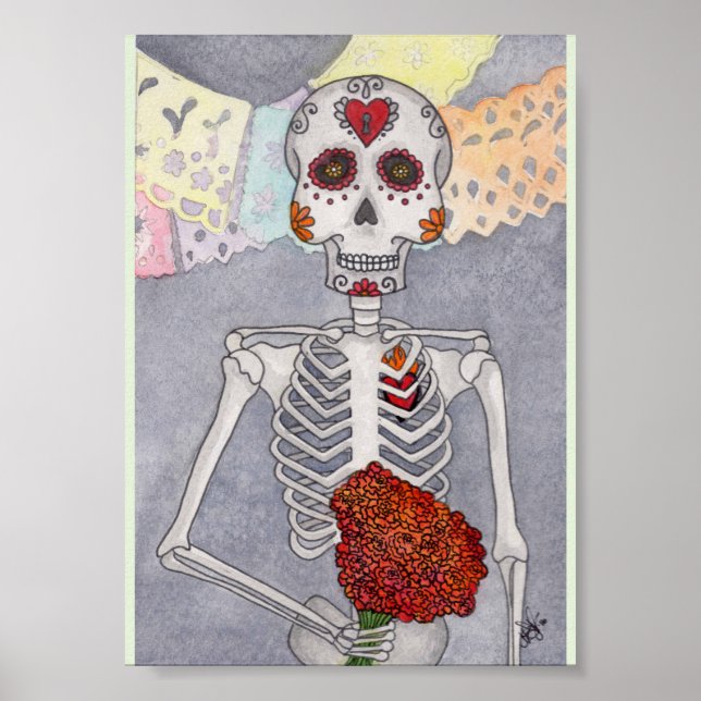 Day of the Dead Skeleton Art Print Miranda (Front)