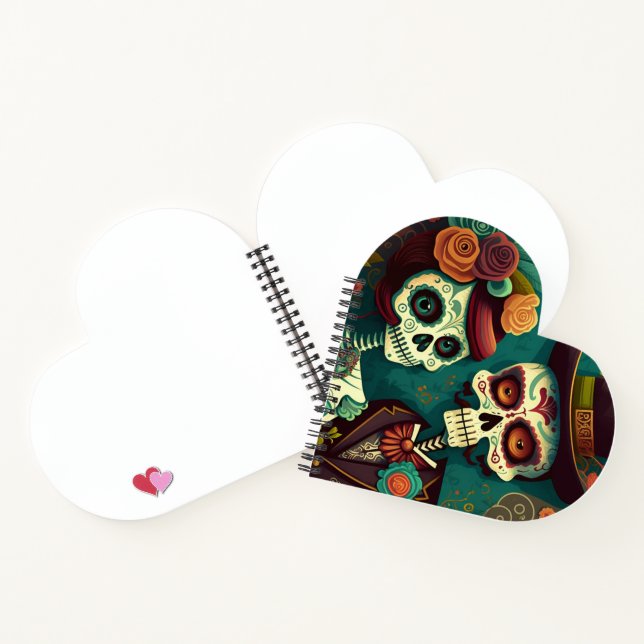 Day of the Dead Skeleton Couple Spiral Notebook (Inside)