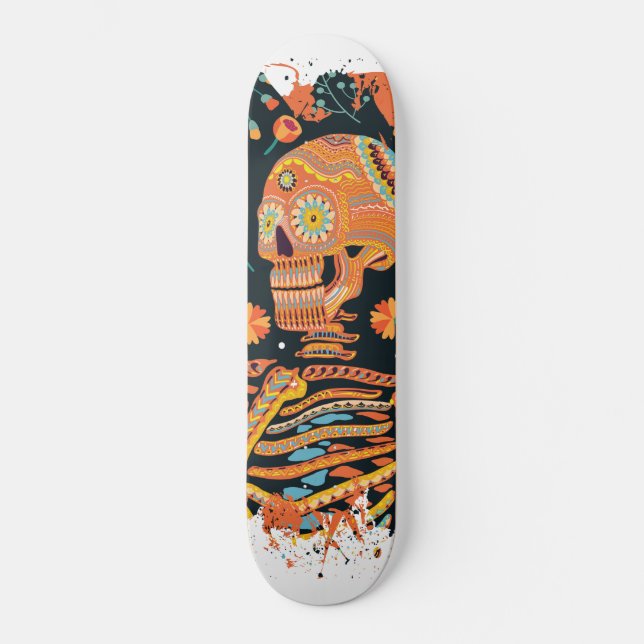 Day of the Dead Skeleton – Dia de los muertos Skateboard (Front)