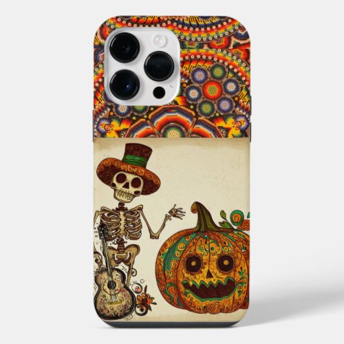 Day of the DeadSkeletonpumpkinHalloween  iPhone 14 Pro Max Case
