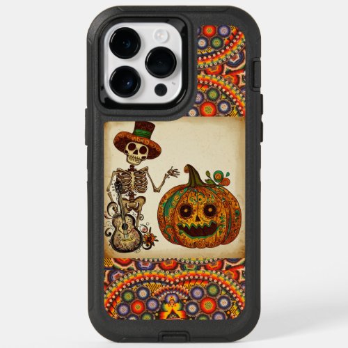 Day of the DeadSkeletonpumpkinHalloween  OtterBox iPhone 14 Pro Max Case