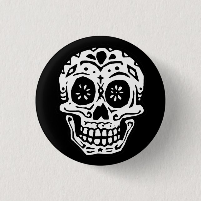 Day Of The Dead Skull 2 Button (Front)