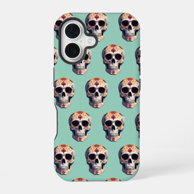 Day of the Dead Skull 2 Iphone Case (Back)