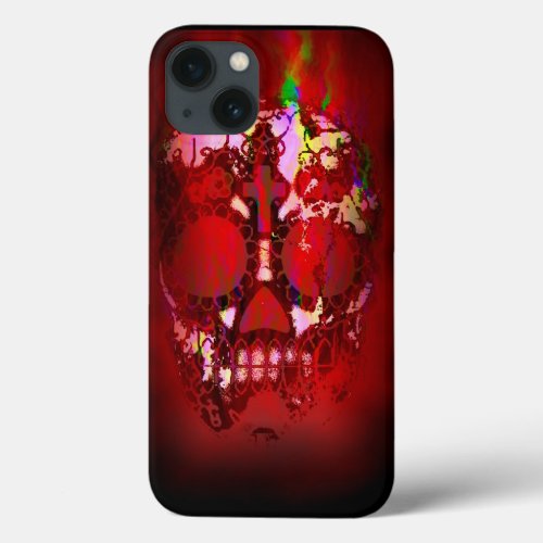 Day of the Dead Skull and Fire iPhone 13 Case