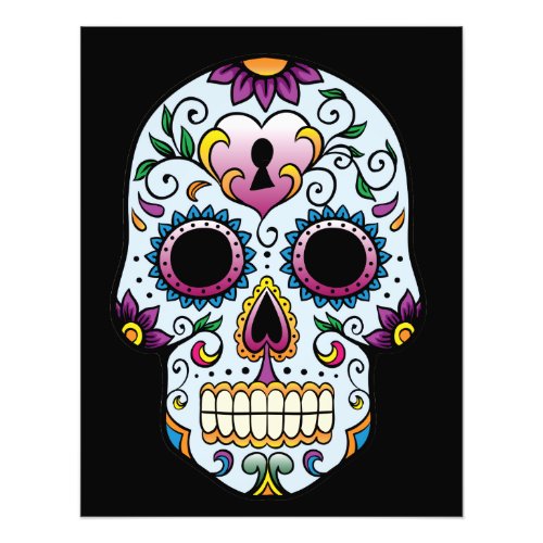 Day of the Dead Skull Blue Photo Print
