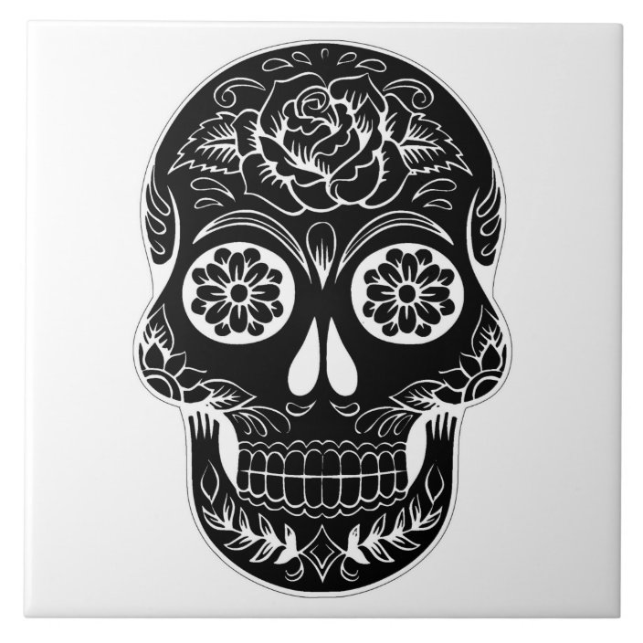 Day of the Dead Skull Ceramic Tile | Zazzle.com