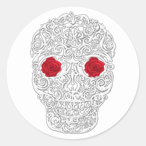 Day of the Dead Skull Classic Round Sticker