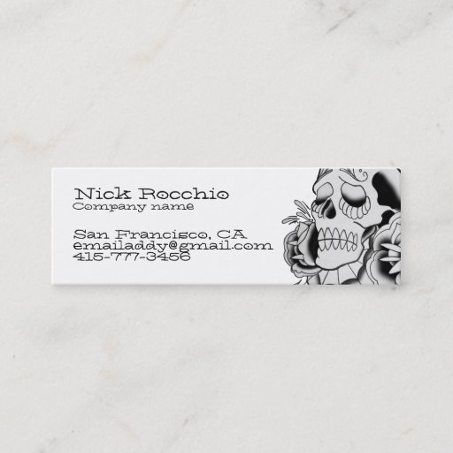 Customizable Day of the dead skull, contact card business card templates