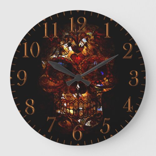 Day of the Dead Skull Death Mask Design Large Clock