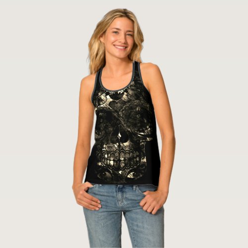Day of the Dead Skull Death Mask Design Tank Top