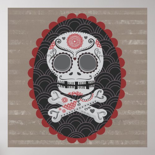 Day of the Dead Skull Da de los Muertos calaveras Poster