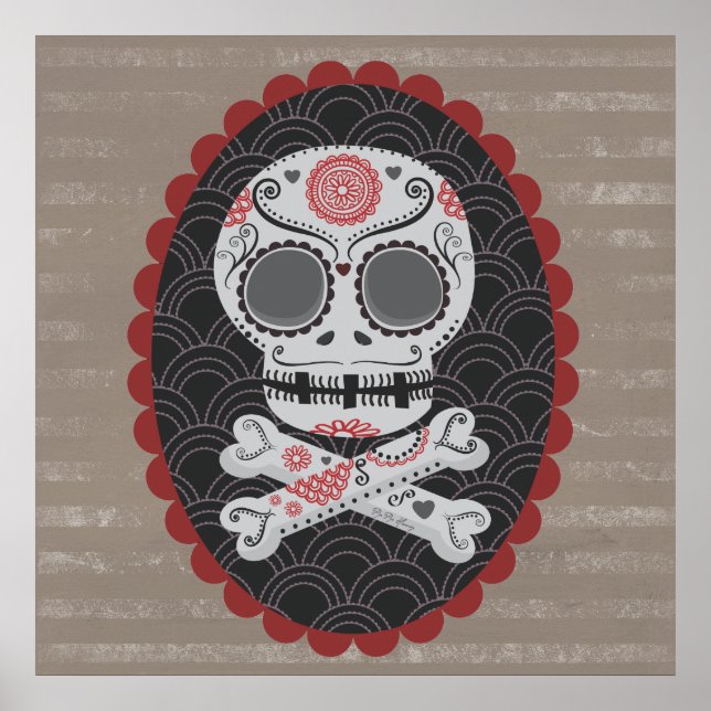 Day of the Dead Skull Día de los Muertos calaveras Poster (Front)