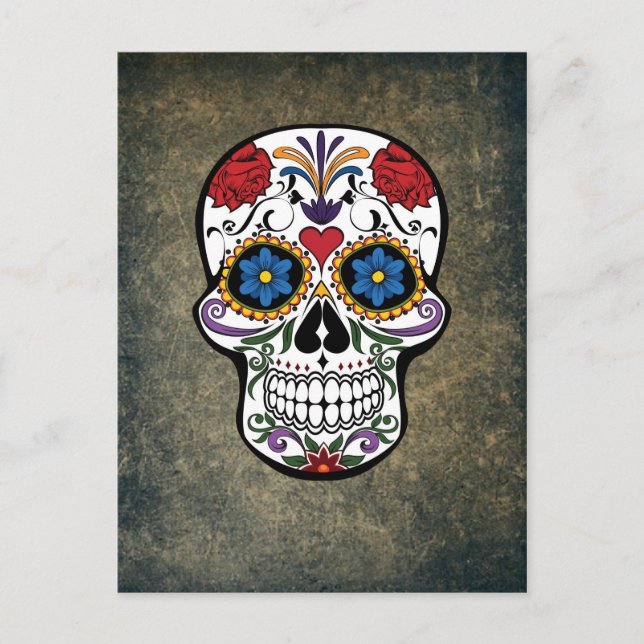 Day of the Dead Skull Día de Muertos Mexico Postcard (Front)