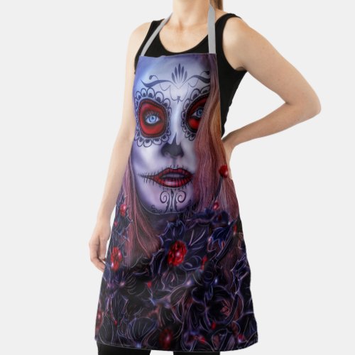 Day of the Dead Skull Lady Apron