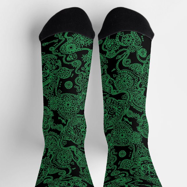 Day Of The Dead Skull Pattern Socks (Top)