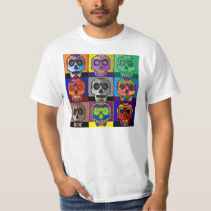 Day of the Dead Skull Pop Art T-Shirt