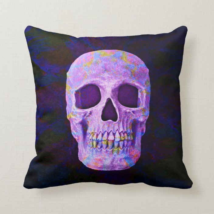 Day Of The Dead Skull Purple Blue Neon Gothic Throw Pillow Zazzle Com This gothic bedding will bring a mystic touch to any bedroom in your home. zazzle
