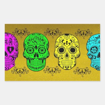 Day Of The Dead Skull Stickers by Solasmoon at Zazzle