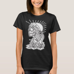 Day Of the Dead Skull Sugar Coloring V3 Gypsy And T-Shirt