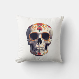Day of the Dead Skull  Throw Pillow