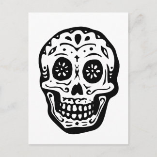 Day Of The Dead Skull-White Postcard