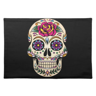 Day of the Dead Skull with Rose Placemat