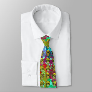 Day of the Dead Skull -Yellow Sugar Skull  Tie