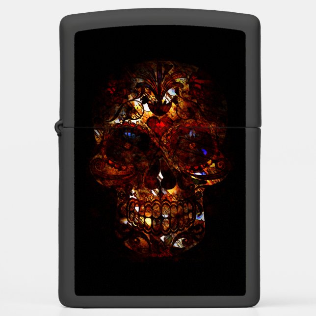 Day of the Dead Skull Zippo Lighter (Front)