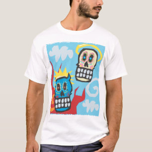 Day of the Dead Skulls Angle and Devil T-Shirt