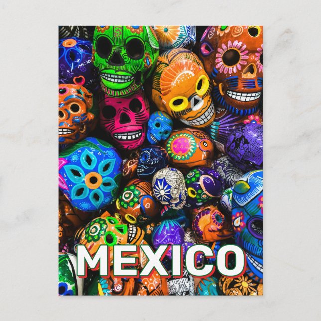 Day Of The Dead Skulls Postcard (Front)