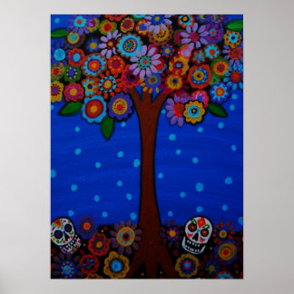day of the dead skulls poster