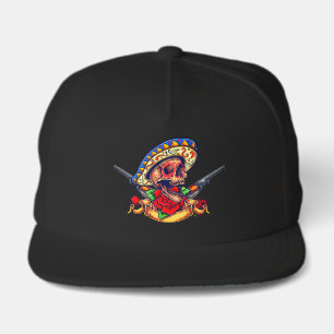 Day of the Dead Sombrero Skull Snap Back Hat