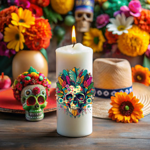 Day of the dead, Souls in our light Pillar Candle