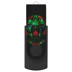 Day of the Dead Spooky Sugar Skull Flash Drive
