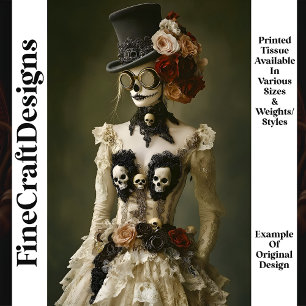Day Of The Dead Steampunk Female R9 Decoupage Tissue Paper