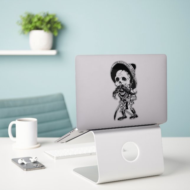 Day of the Dead Sticker (Laptop On Desk)