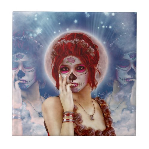 Day Of The Dead sugar doll Ceramic Tile