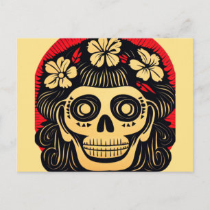 Day of the Dead Sugar Skull 1 Holiday Postcard