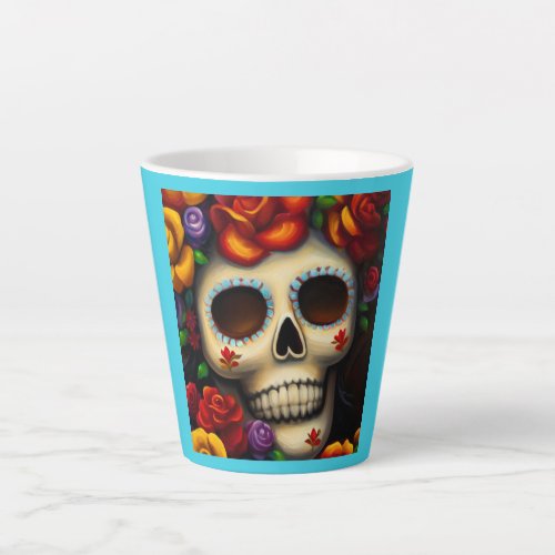 Day of the Dead Sugar Skull 2 Latte Mug