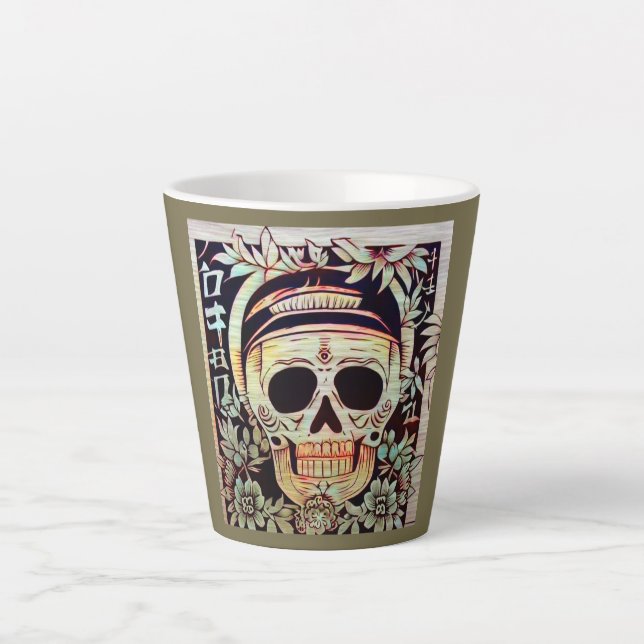 Day of the Dead Sugar Skull 3 Latte Mug (Front)