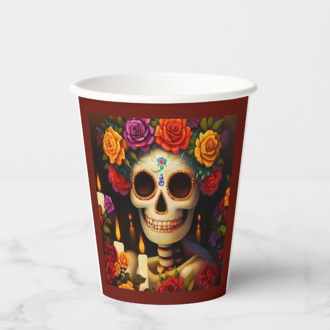 Day of the Dead Sugar Skull 3 Paper Cups (Front)