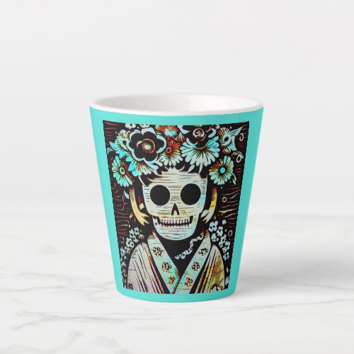 Day of the Dead Sugar Skull 4 Latte Mug