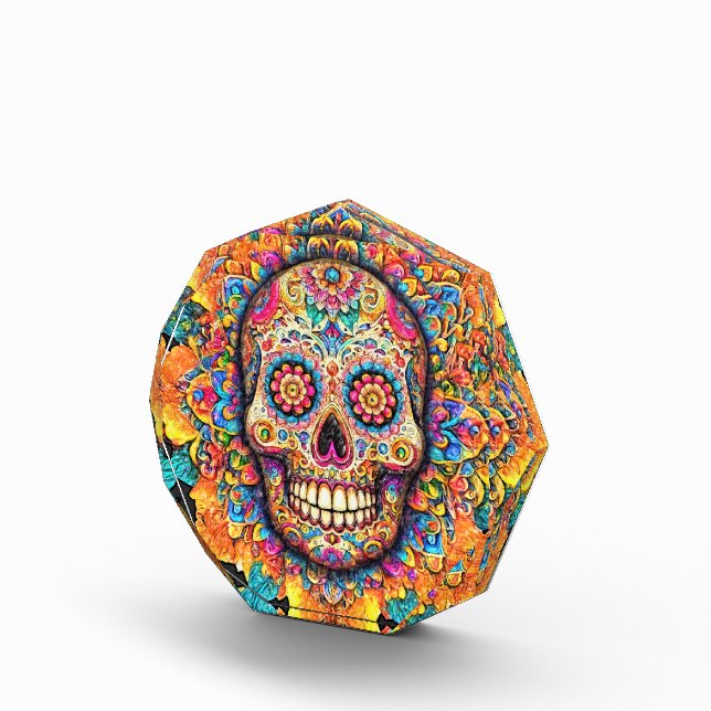 Day of the Dead Sugar Skull Acrylic Award (Right)