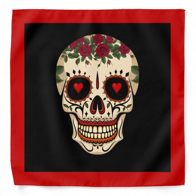 Day of the Dead Sugar Skull Bandana (Front)