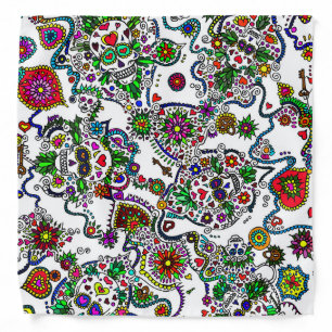 Day Of The Dead Sugar Skull Bandana