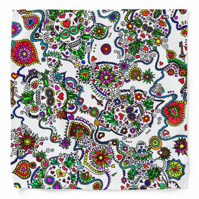 Day Of The Dead Sugar Skull Bandana (Front)